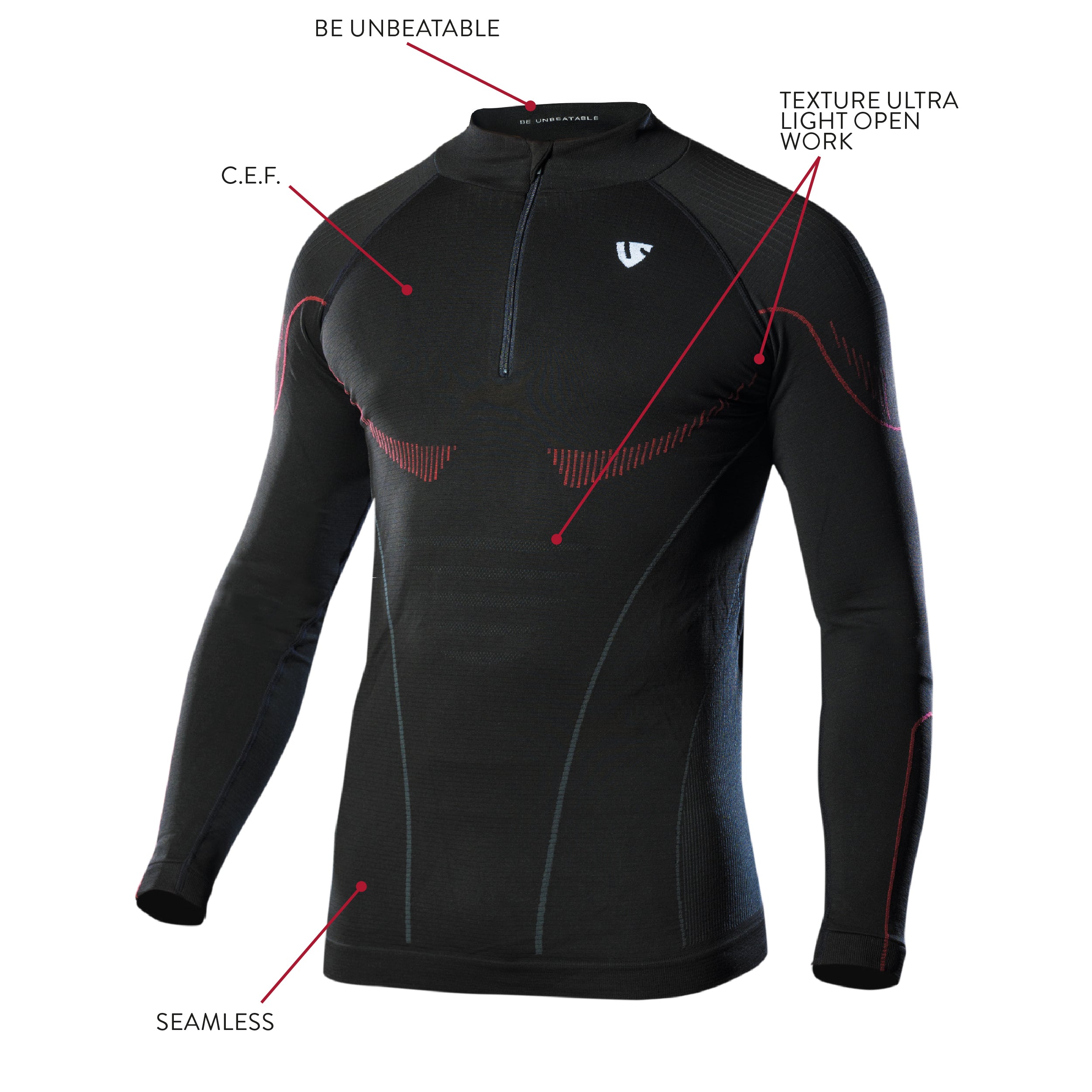 Maglia tecnica maniche lunghe con zip Under Shield® HERO LONG SLEEVE ZIP WARM