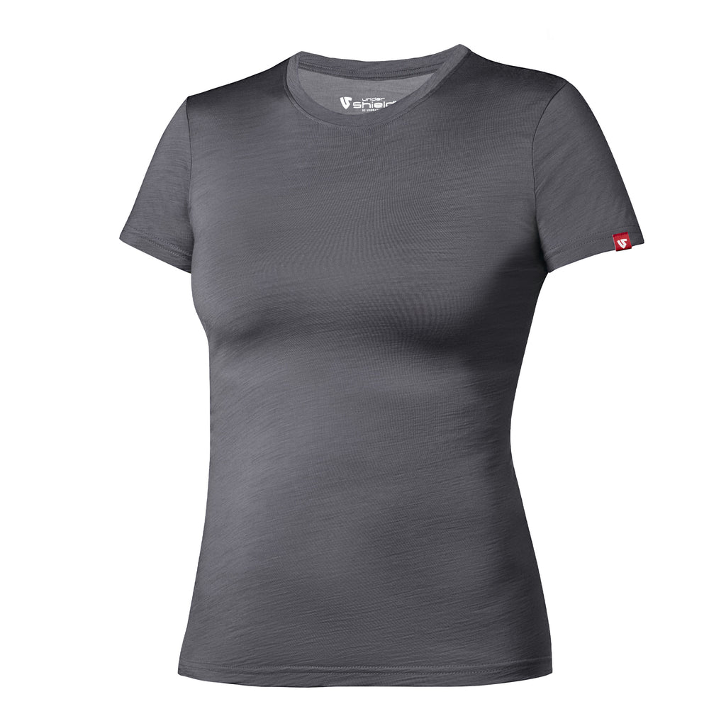 Kurzärmeliger Merinowollpullover - Damen