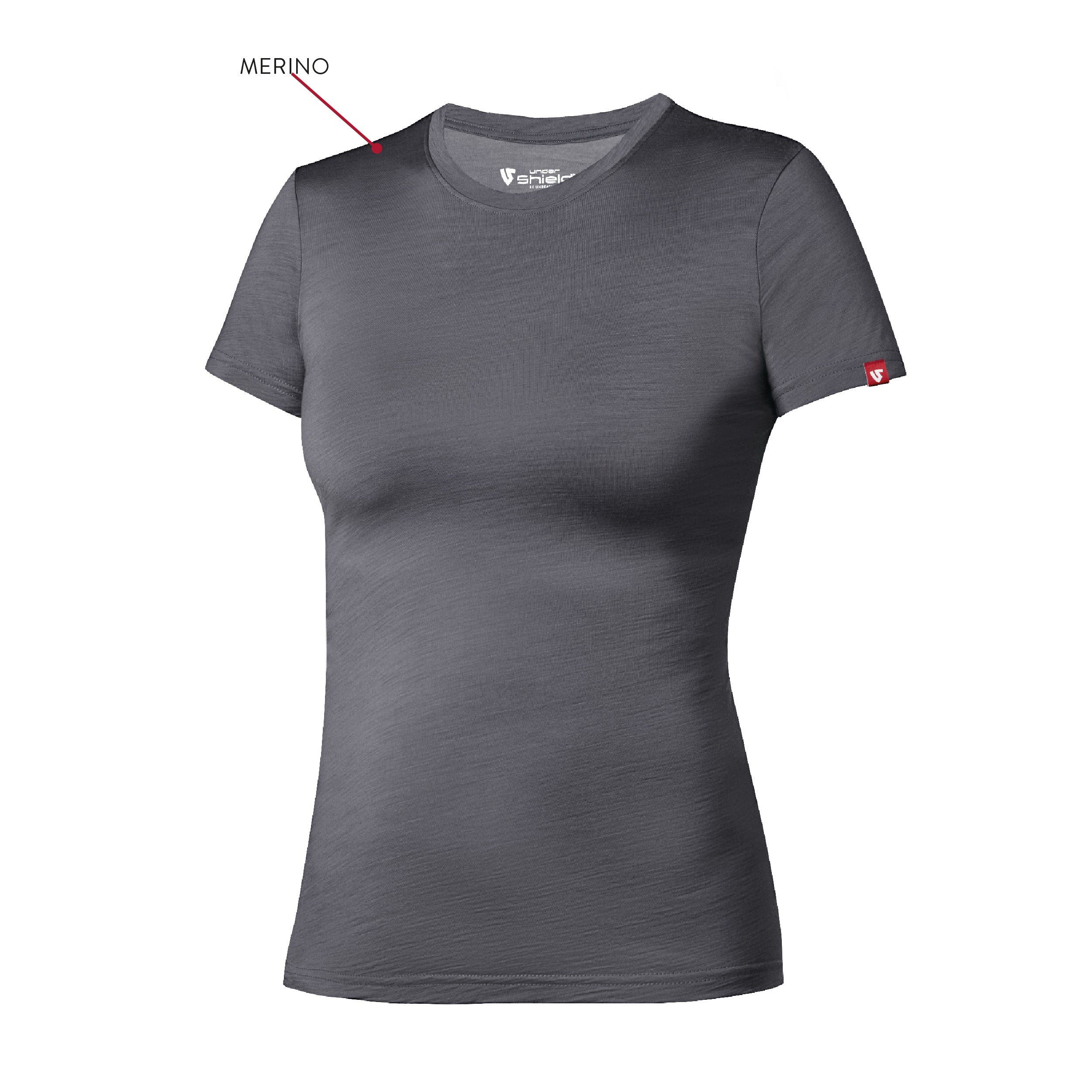 Kurzärmeliger Merinowollpullover - Damen