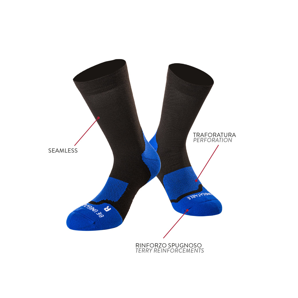 Under Shield® PEAK SHORT Sportsocken Schwarz/Blau