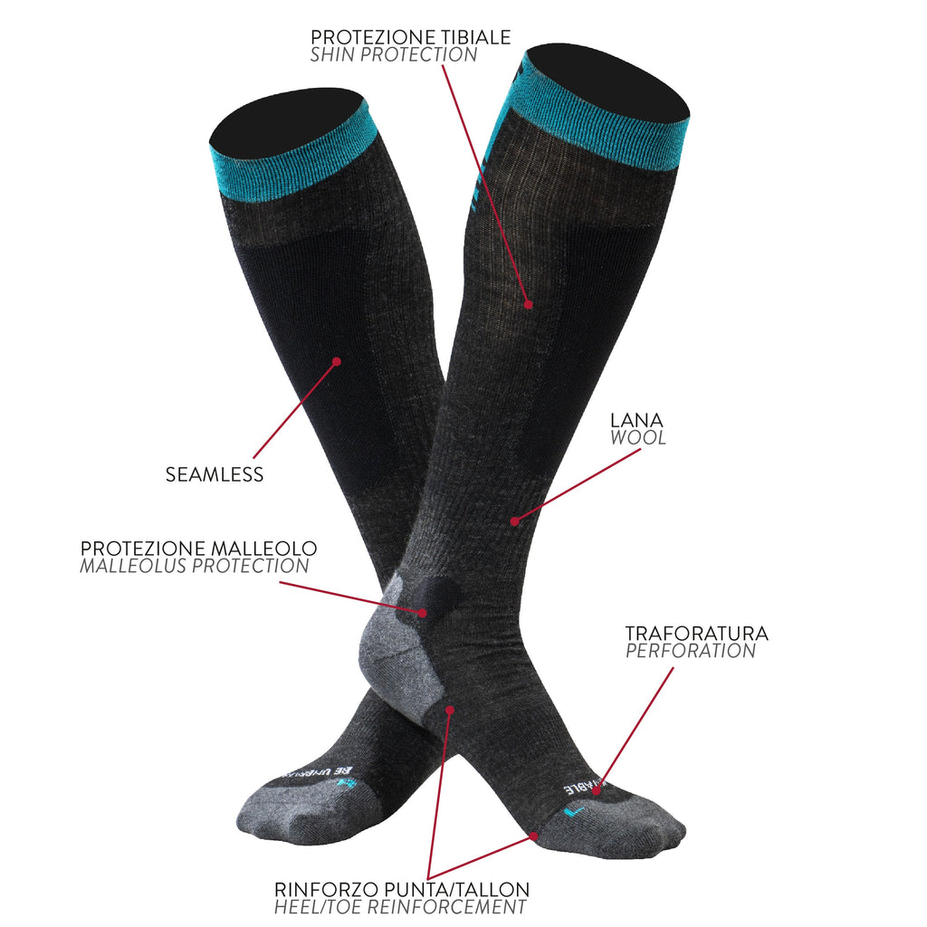 Calze tecniche sportive lana calda Under Shield® SNOWFLAKE